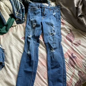High waisted distressed Hollister jeans